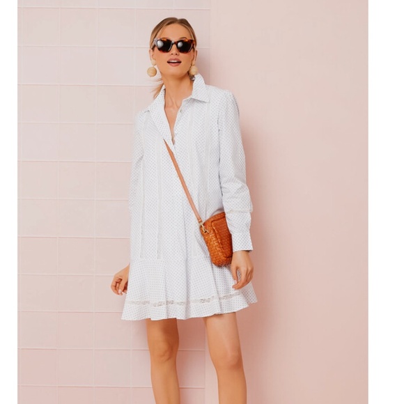 NWT Tuckernuck Callahan Cotton Malibu Mornings Lace Inset Shirt Dress: Sz XXL - Picture 1 of 5